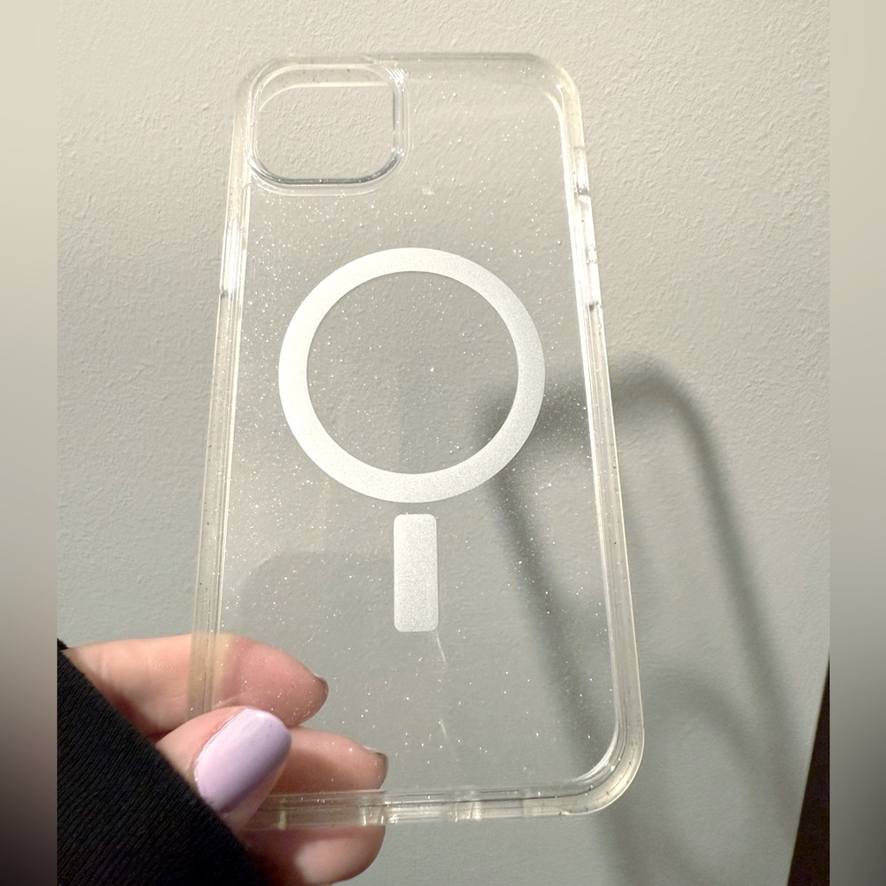 OtterBox Symmetry Stardust Case (iPhone 15 Plus/14 Plus) | Clear Glitter MagSafe